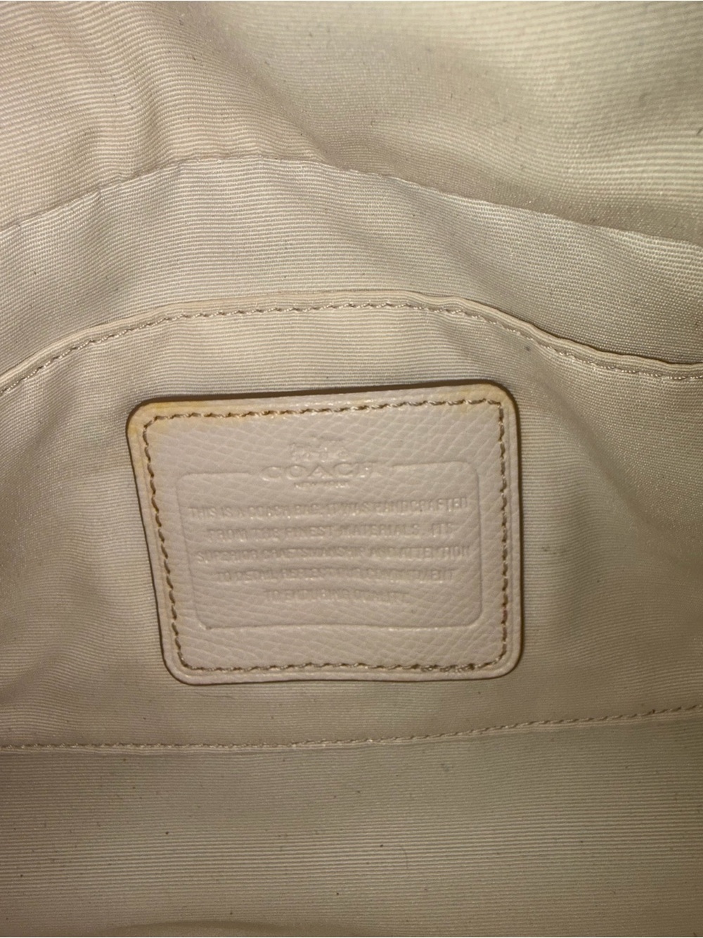 Coach Cream Shoulder Bag with Interior Patch Logo - Picture 7 of 8